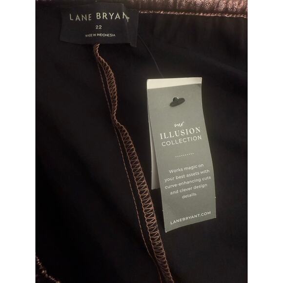 Lane Bryant Illusion NWT Plus Size Shimmer Ruched Tunic Top 22/24 Metallic Rose - Picture 6 of 11